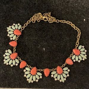 J Crew Coral Aqua Statement Necklace